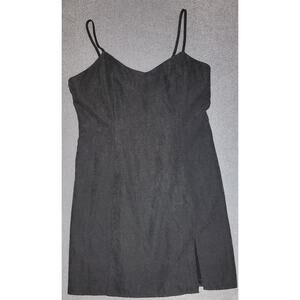 Forever 21 Size Large Solid Black Sleeveless Short Dress Pleated‎